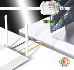 Elfcam - Câble RJ45 Cat 6 Slim 3m (Blanc) - 32AWG Ultra Fin, Réseau LAN/WAN, Haut Débit, Idéal PC, Box, Routeur^Elfcam-shop Sale