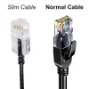 Elfcam - Câble RJ45 Cat 6 Slim 1m (Noir) - 32AWG Ultra Fin, Réseau LAN/WAN, Haut Débit, Idéal PC, Box, Routeur-Elfcam-shop Clearance