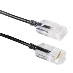 Elfcam - Câble RJ45 Cat 6 Slim 1m (Noir) - 32AWG Ultra Fin, Réseau LAN/WAN, Haut Débit, Idéal PC, Box, Routeur-Elfcam-shop Clearance