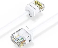 Elfcam - Câble RJ45 Cat 6 Slim 0.25m (Blanc) - 32AWG Ultra Fin, Réseau LAN/WAN, Haut Débit, Idéal PC, Box, Routeur-Elfcam-shop