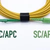 Elfcam - 0.5m Câble à Fibre Optique SC/APC à LC/APC Monomode Simplex 9/125um OS2 Jarretière Optique LSZH Jaune^Elfcam-shop Clearance