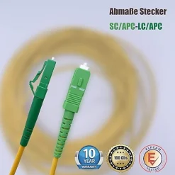 Elfcam - 0.5m Câble à Fibre Optique SC/APC à LC/APC Monomode Simplex 9/125um OS2 Jarretière Optique LSZH Jaune^Elfcam-shop Clearance
