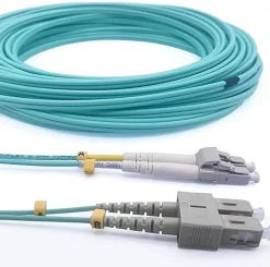 Elfcam - 100m Câble à Fibre Optique OM3 SC/UPC à LC/UPC Multimode Duplex 50/125um LSZH-Elfcam-shop Outlet