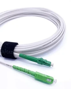 Elfcam - 5m Câble à Fibre Optique SC/APC à LC/APC Monomode Simplex 9/125um OS2 Jarretière Optique LSZH Blanc^Elfcam-shop