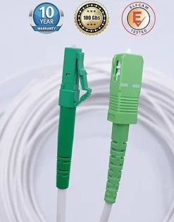 Elfcam - 5m Câble à Fibre Optique SC/APC à LC/APC Monomode Simplex 9/125um OS2 Jarretière Optique LSZH Blanc^Elfcam-shop