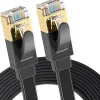 Elfcam - 3m Câble Ethernet Cat 8 Plat Noir LAN/WAN, SFTP 28AWG, 2000MHz 40Gbps avec Connecteurs RJ45 Haute Qualité-Elfcam-shop