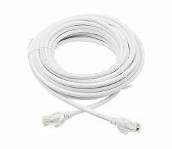 Elfcam - 40m Câble Ethernet RJ45 Cat 6 Rond Blanc 1Gbps 26AWG, LAN/WAN, Idéal PC, Modem, Routeur, Box Fibre^Elfcam-shop Outlet