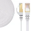 Elfcam - 5m Câble Ethernet RJ45 Cat7 Flat Blanc, 10Gbps 600MHz, Cuivre, SFTP, Anti-Bruit, PC, Modem, Routeur^Elfcam-shop Clearance