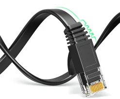 Elfcam - 25m Câble Ethernet RJ45 Cat7 Flat Noir, 10Gbps 600MHz, Cuivre, SFTP, Anti-Bruit, PC, Modem, Routeur-Elfcam-shop