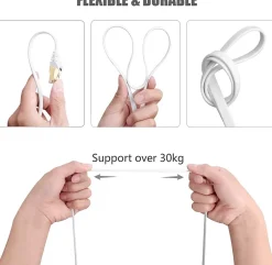 Elfcam - 10m Câble Ethernet RJ45 Cat7 Flat Blanc, 10Gbps 600MHz, Cuivre, SFTP, Anti-Bruit, PC, Modem, Routeur-Elfcam-shop Discount