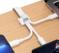 Elfcam - 30x Clips Câble Adhésif Ethernet, Blanc 8.0mm, Maison/Bureau, Attache Fil (Lot de 30)^Elfcam-shop Clearance