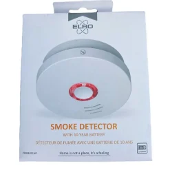Détecteur de Fumée Innovant 10 Ans Autonomie Pile Non Remplaçable Capteur Optique Précis 85dB Alarme 3m Protection 40m²-Elro
