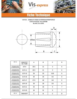 Embout rond envellopant caoutchouc vulcanisé Noir Pour Tube 28 à 29 - 1 pièce-Vis Express New
