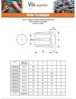Embout rond envellopant caoutchouc vulcanisé Noir Pour Tube 8 à 9 - 30 pièces-Vis Express Outlet