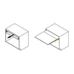 Emuca Coulisses pour table à rallonge Coktail Reverse H35, Aluminium, Inox anodisé^ Outlet