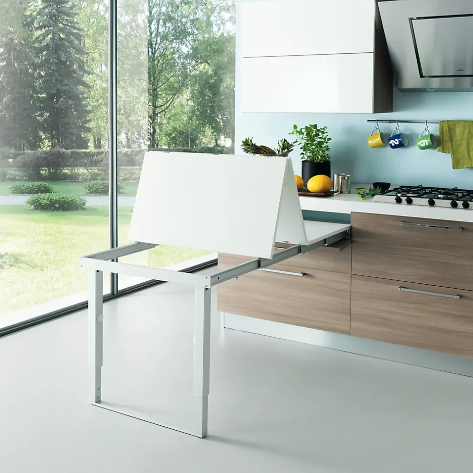 Emuca Coulisses pour table à rallonge Party, Aluminium, Inox anodisé^ Clearance