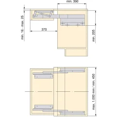Emuca Coulisses pour table extensible et relevable Oplà Folding+39, Aluminium, Acier inox anodisé- Best