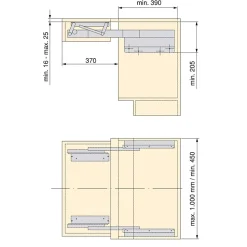 Emuca Coulisses pour table extensible et relevable Oplà Folding+39, Aluminium, Acier inox anodisé- Best