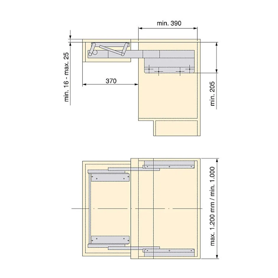 Emuca Coulisses pour table extensible et relevable Oplà Folding+39 M120, Aluminium, Inox anodisé^ Hot