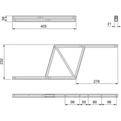Ensemble de mécanismes de levage pour tables basses, permette elevare la mesa 192mm, Acier, Peint en noir-Emuca Best