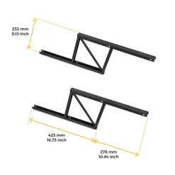 Ensemble de mécanismes de levage pour tables basses, permette elevare la mesa 192mm, Acier, Peint en noir-Emuca Best
