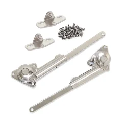 Jeu de compas de porte relevable NSDX, force 20-70kgxcm, Acier et Zamak, Nickelé-Emuca