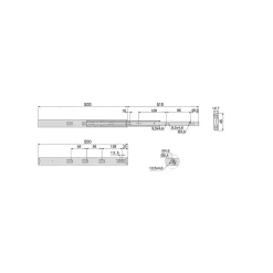 Emuca Jeu de coulisses à billes pour tiroirs à sortie totale, fermeture amortie, hauteur 45mm, longueur 500mm, Acier, Zingué- Hot