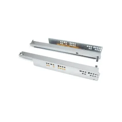 Emuca Jeu de coulisses invisibles Silver, coulisse à sortie totale, push, profondeur 350mm, Acier, Zingué- New