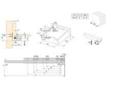 Emuca Jeu de coulisses invisibles Silver, Coulisse à sortie totale, fermeture amortie, profondeur 450mm, Acier, Zingué^ Sale