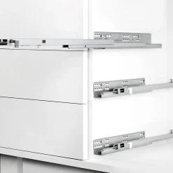 Emuca Jeu de coulisses invisibles Silver, Coulisse à sortie totale, fermeture amortie, profondeur 500mm, Acier, Zingué-