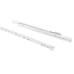 Emuca Lot de 5 jeux de coulisses a roulettes pour tiroir T30, drop lock, longueur 550mm, sortie partielle, Acier, Blanc^ Sale