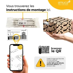 Emuca Lot de 5 jeux de coulisses a roulettes pour tiroir T30, drop lock, longueur 550mm, sortie partielle, Acier, Blanc^ Sale