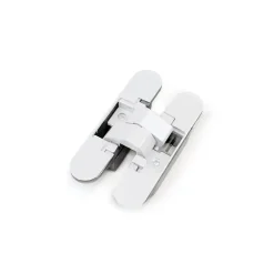 Lot de 2 charnières à boîtier pour portillon, charge 40kg, ouverture à 180 degrés, Zamak, Blanc-Emuca Clearance