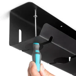 Lot de 2 Chemin de câbles sous le bureau, Longueur 430 mm, Acier, Peint en noir-Emuca