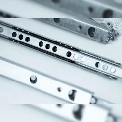 Emuca Lot de 5 jeux de coulisses de tiroir, roulement à billes, hauteur 17mm, profondeur 374mm, sortie partielle, zingué^