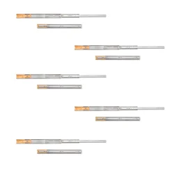 Emuca Lot de 5 jeux de coulisses de tiroirs, roulement à billes, hauteur 45mm, profondeur 450mm, sortie totale, fermeture amortie,^ Clearance