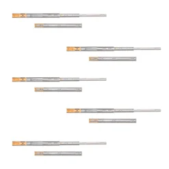 Emuca Lot de 5 jeux de coulisses de tiroirs, roulement à billes, hauteur 45mm, profondeur 500mm, sortie totale, fermeture amortie,- Best