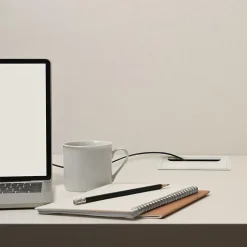 Lot de 5 Passe-câbles pour tables Quadrum, rectangulaires, 159x80mm, à encastrer, Aluminium, Peint en blanc^Emuca Sale