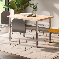 Lot de 4 pieds de table, diamètre 60mm, H 710mm, Acier, Chromé-Emuca Best