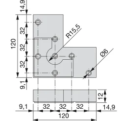 Lot de 20 pieds pour meuble Alumix 8, hauteur 12mm, Plastique, Peint en aluminium-Emuca Discount