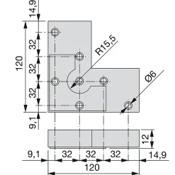 Lot de 20 pieds pour meuble Alumix 8, hauteur 12mm, Plastique, Peint en aluminium-Emuca Discount