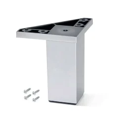 Lot de 4 pieds pour meuble Alumix 1, hauteur 100mm, Plastique, chromé^Emuca Hot