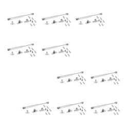 Lot de 10 pistons pour portes Relevable H, 11kg, course 100mm, avec loquets, acier et plastique, gris métallisé^Emuca Discount