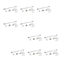 Lot de 10 pistons pour portes Relevable H, 5kg, course 100mm, avec loquets, acier et plastique, gris métallisé^Emuca Clearance