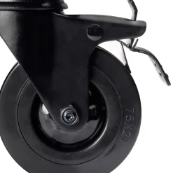 Lot de 4 roulettes Black avec plétine de montage, diamètre 75mm, Plastique et Acier, Noir-Emuca Best