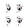 Lot de 4 roulettes Slip avec plétine de montage, diamètre 50mm, Acier et Plastique, Gris Plastique-Emuca Clearance