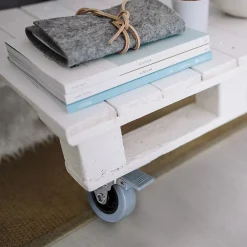 Lot de 4 roulettes Slip gris-noir avec boulon, diamètre 50mm, Acier et Plastique, Gris Plastique^Emuca Hot