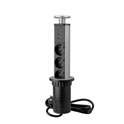 Multiconnecteur élevable Vertikal A+C, EU, Peint en aluminium, Plastique et Aluminium.-Emuca Discount