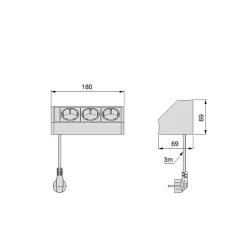 Multiconnecteur V Dock, Anodisé mat, Plastique et Aluminium.^Emuca Online