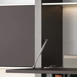 Piston de porte relevable Thin, diamètre 12mm, avec loquets, 10kg, acier et plastique, nickelé mat-Emuca Discount